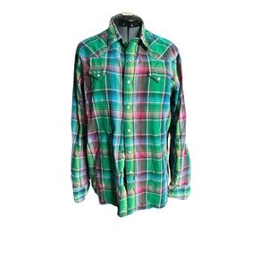 Polo Ralph Lauren Long Sleeve Diamond Pearl Snap Plaid
